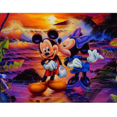 Diamond Painting - Diamond Painting Mickey et Minnie Coucher de Soleil - Duo Iconique Disney
