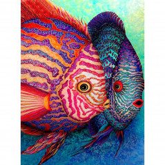 Diamond Painting - Broderie Diamant - poissons  tropicale