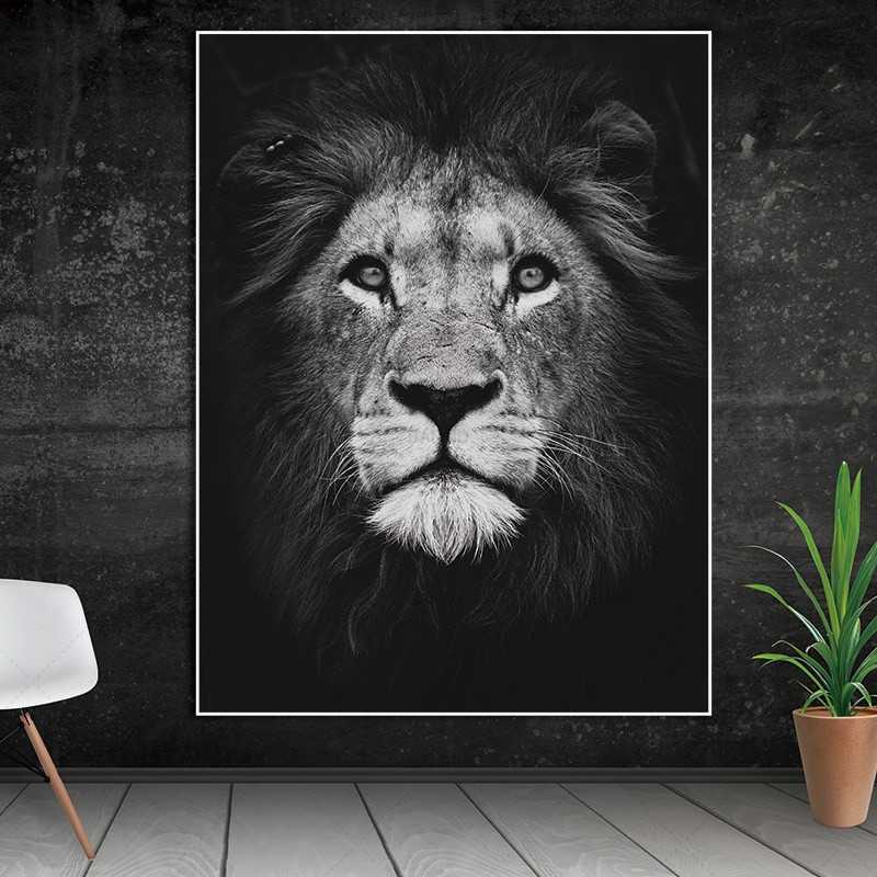 Lion noir et blanc 5D