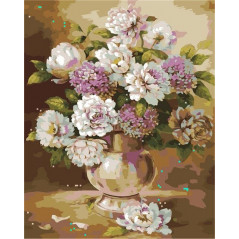 Broderie Diamant - Bouquet de fleurs blanchette