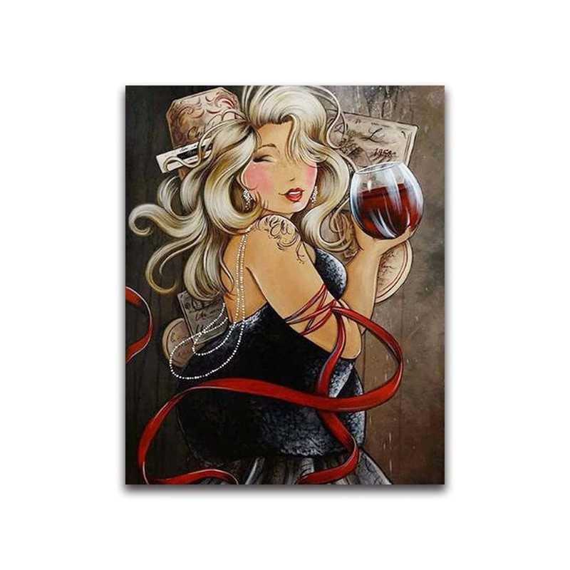 Femme avec un verre de vin