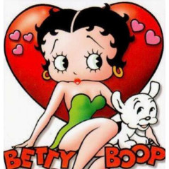 Broderie Diamant - Betty boop coeur et chien