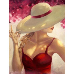 Diamond Painting - Broderie Diamant - Femme au chapeau leslie