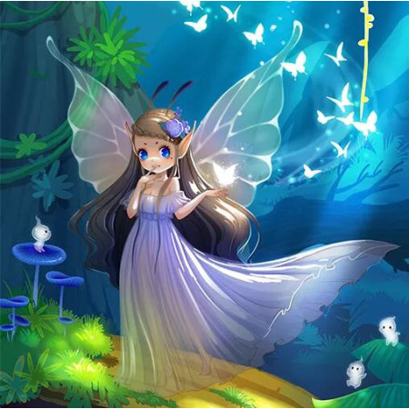Broderie Diamant - Fille papillon alice