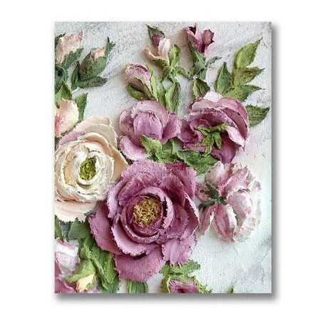 Diamond Painting - Broderie Diamant - Fleurs rose et pivoine Monika