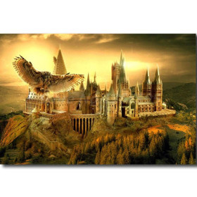 Diamond Painting - Broderie diamant Poudlard et le dragon - Diamond painting Harry Potter