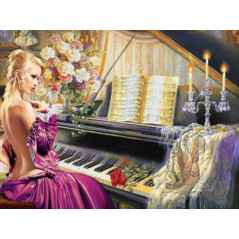 Diamond Painting - Broderie Diamant - Piano rosa