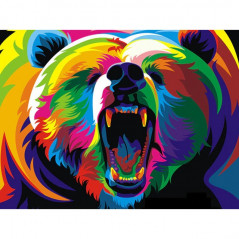 Ours en colère coloré