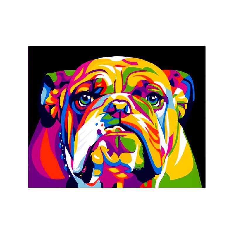 Diamond Painting -Chien coloré bulldog