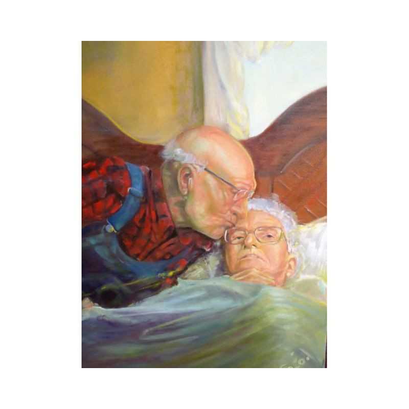 Diamond Painting -Couple âgé Bisous sur le front