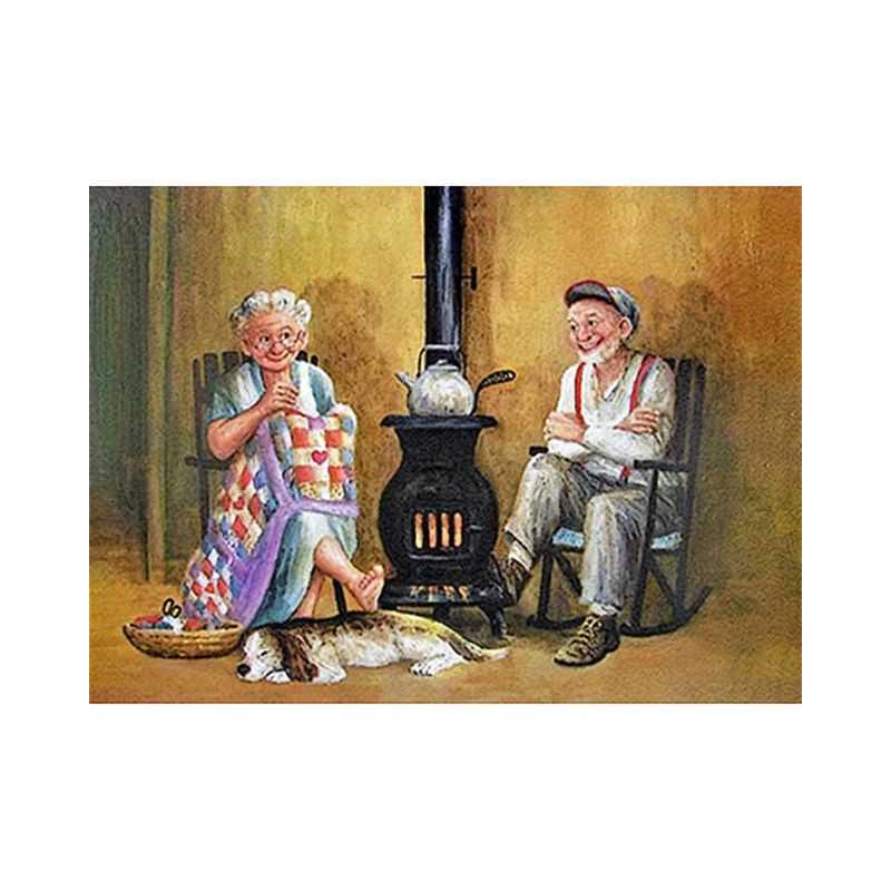 Couple âgé Au bord du feu