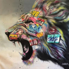 Broderie Diamant - Lion Graffiti