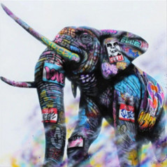 Broderie Diamant - Elephant Graffiti