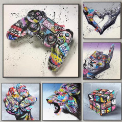 Broderie Diamant - Rubik Cube Graffiti