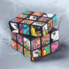 Broderie Diamant - Rubik Cube Graffiti