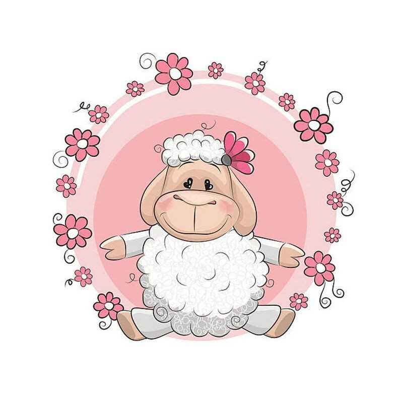 Bébé Mouton Fleurs Rose
