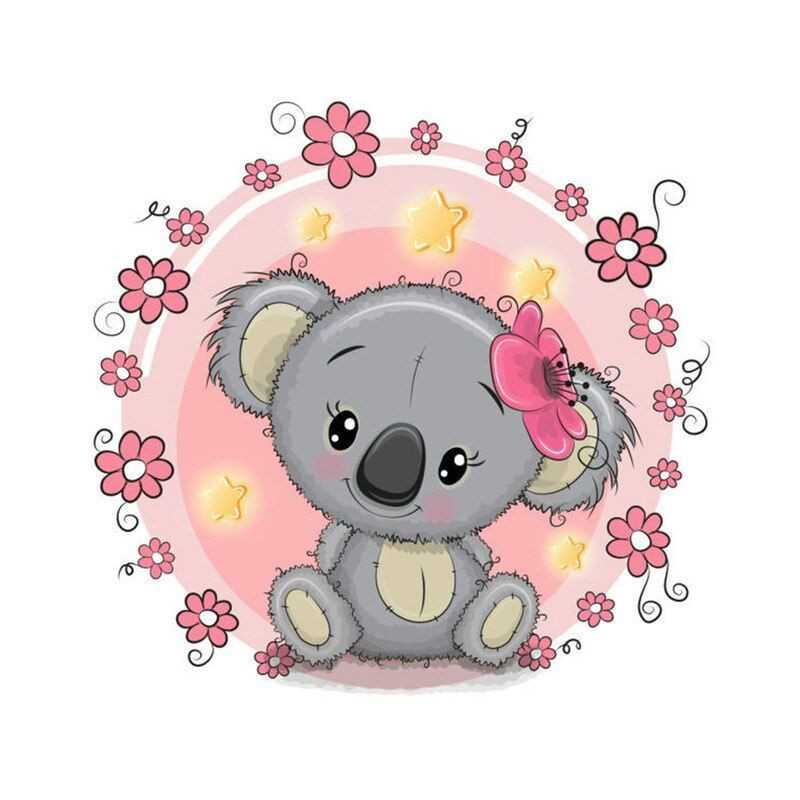 Bébé Koala Fleurs Rose