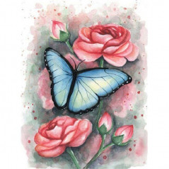 Broderie Diamant - Fleurs Et Papillon couleur 3D G