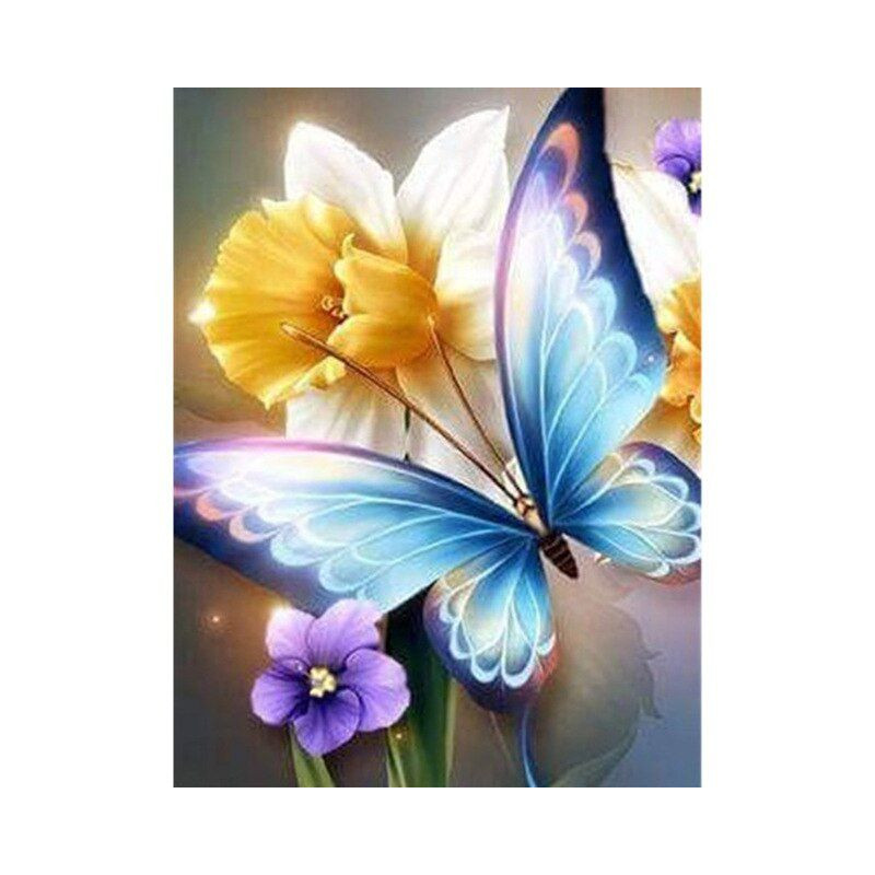 Fleurs Et Papillon couleur 3D J