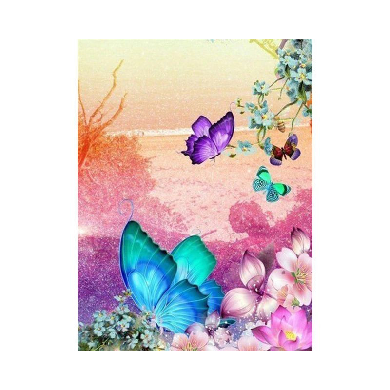 Fleurs Et Papillon couleur 3D M