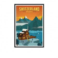 Broderie Diamant - Paysage Vintage Switzerland