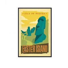Broderie Diamant - Paysage Vintage Easter island