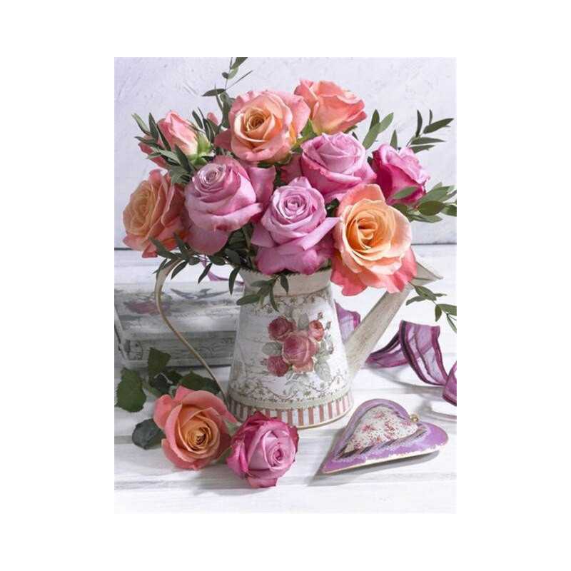 Diamond Painting -Bouquet rose lavatza