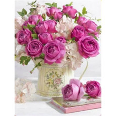 Broderie Diamant - Bouquet rosa