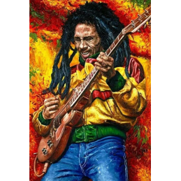 Diamond Painting - Broderie Diamant - Bob Marley a La Guitare