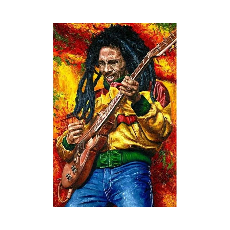 Broderie Diamant - Bob Marley a La Guitare