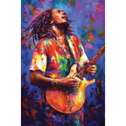 Diamond Painting - Broderie Diamant - Bob Marley Guitariste