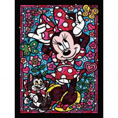 Diamond Painting - Diamond Painting Minnie & Mickey Amoureux - Couple Iconique Vitrail Fleuri
